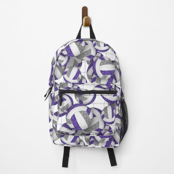 Item preview, Purple & gray girly volleyballs pattern with net accent designed and sold by katzdzynes.