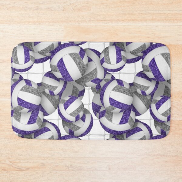Item preview, Purple & gray girly volleyballs pattern with net accent designed and sold by katzdzynes.