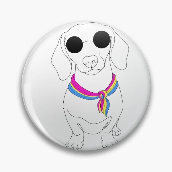 Item preview, Minimalist Dachshund with Sunglasses & Pansexual Bandana | LGBTQ Dog Illustration designed and sold by TrueColorAr.