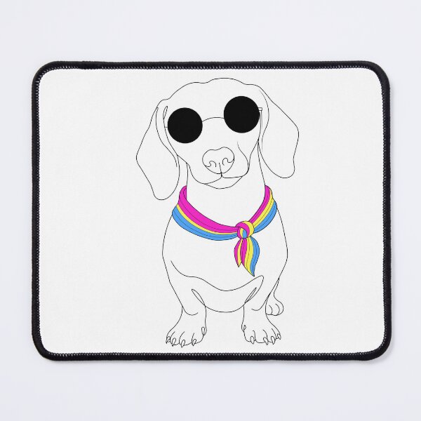 Item preview, Minimalist Dachshund with Sunglasses & Pansexual Bandana | LGBTQ Dog Illustration designed and sold by TrueColorAr.