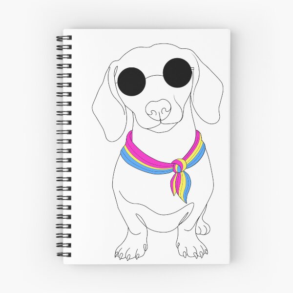 Item preview, Minimalist Dachshund with Sunglasses & Pansexual Bandana | LGBTQ Dog Illustration designed and sold by TrueColorAr.