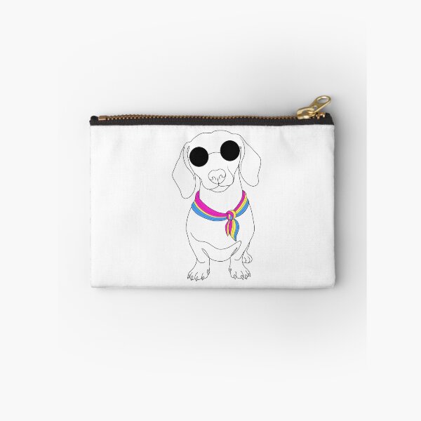 Item preview, Minimalist Dachshund with Sunglasses & Pansexual Bandana | LGBTQ Dog Illustration designed and sold by TrueColorAr.