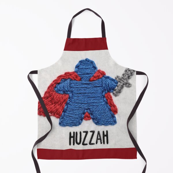 Item preview, Cute Embroidered Huzzah Meeple with Sword designed and sold by TackyTime.
