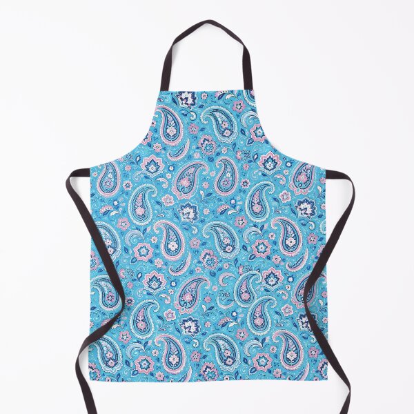 Item preview, Vibrant Cyan and Blue Paisley Textile Pattern designed and sold by Lucia Amaris Art.