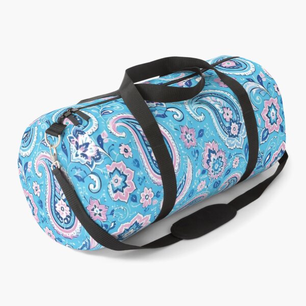 Item preview, Vibrant Cyan and Blue Paisley Textile Pattern designed and sold by Lucia Amaris Art.