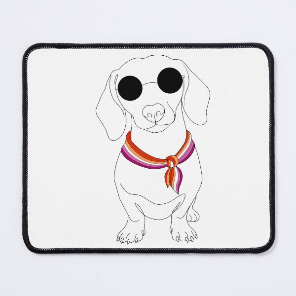 Item preview, Minimalist Dachshund with Sunglasses & Lesbian Bandana | LGBTQ Dog Illustration designed and sold by TrueColorAr.