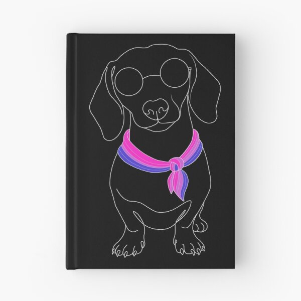 Item preview, Minimalist Dachshund with Sunglasses & Bisexual Bandana | LGBTQ Dog Illustration designed and sold by TrueColorAr.