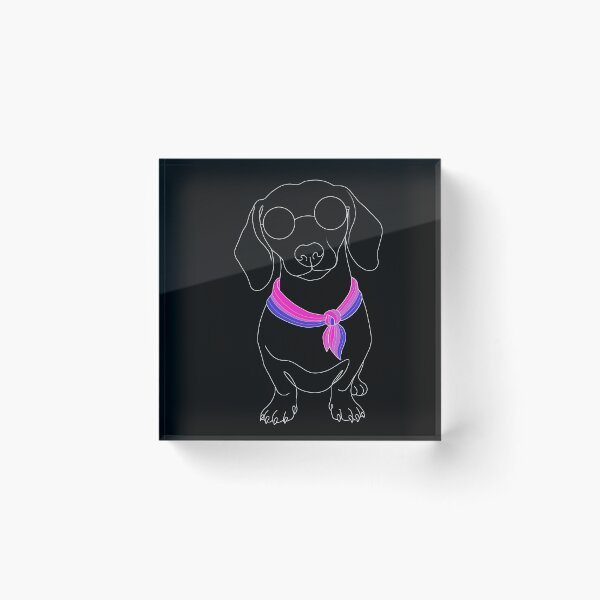 Item preview, Minimalist Dachshund with Sunglasses & Bisexual Bandana | LGBTQ Dog Illustration designed and sold by TrueColorAr.