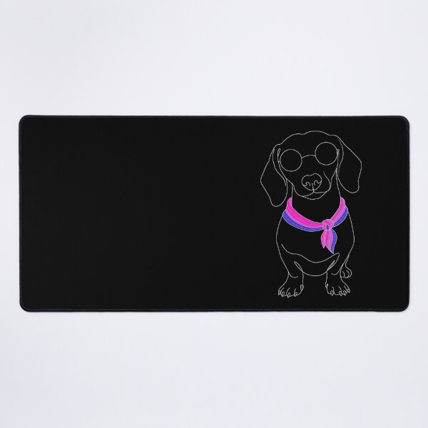 Item preview, Minimalist Dachshund with Sunglasses & Bisexual Bandana | LGBTQ Dog Illustration designed and sold by TrueColorAr.
