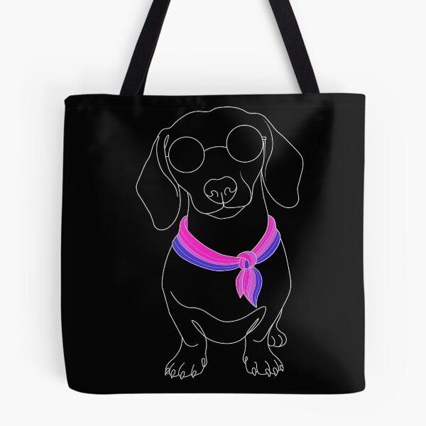 Item preview, Minimalist Dachshund with Sunglasses & Bisexual Bandana | LGBTQ Dog Illustration designed and sold by TrueColorAr.