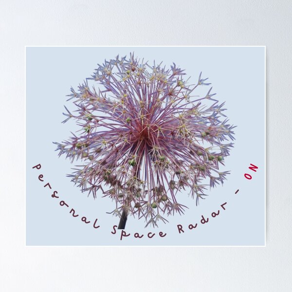 Item preview, Personal Space Radar On Funny Garlic Flower Introvert Meme designed and sold by JurateArt-DK.