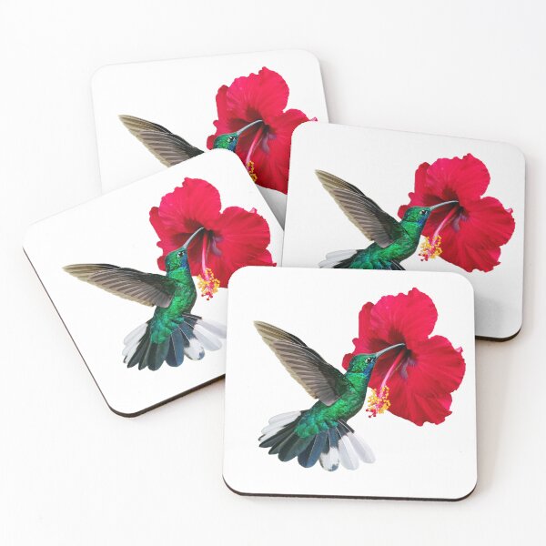 Item preview, White tailed Sabrewing and hibiscus designed and sold by Rachel Lee Young - Land of the Hummingbird.