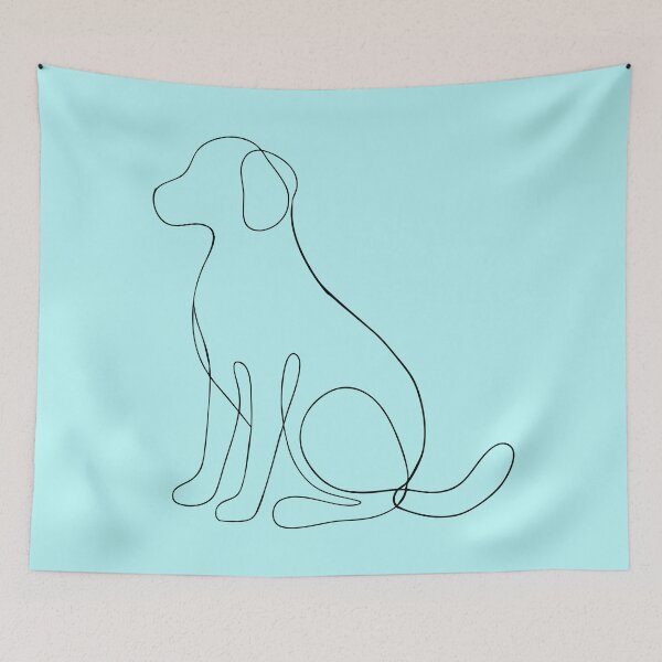 Item preview, Continuous Line Sitting Dog Illustration designed and sold by BuckaBaby.