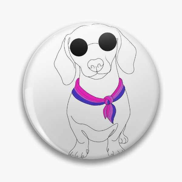 Item preview, Minimalist Dachshund with Sunglasses & Bisexual Bandana | LGBTQ Dog Illustration designed and sold by TrueColorAr.