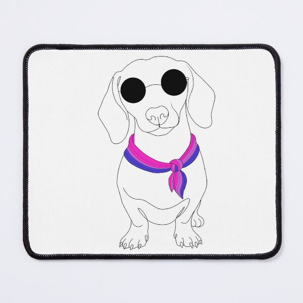 Item preview, Minimalist Dachshund with Sunglasses & Bisexual Bandana | LGBTQ Dog Illustration designed and sold by TrueColorAr.