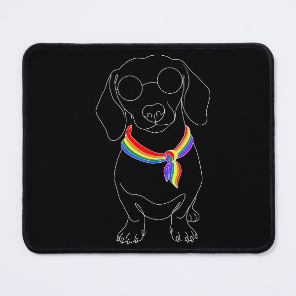 Item preview, Minimalist Dachshund with Sunglasses - Pride Flag Bandana | Cute LGBTQ+ Dog Illustration designed and sold by TrueColorAr.