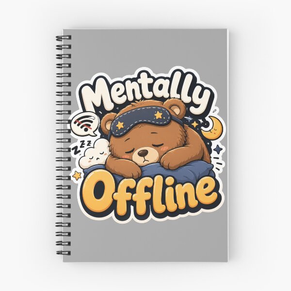 Item preview, Mentally Offline Sleep Mode Bear designed and sold by PixoNest.