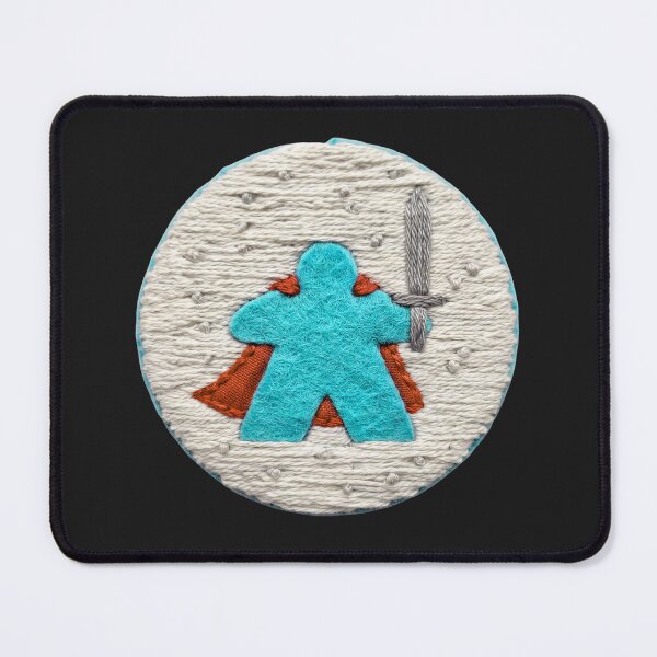 Item preview, Cute Felt Embroidery Meeple with Sword designed and sold by TackyTime.