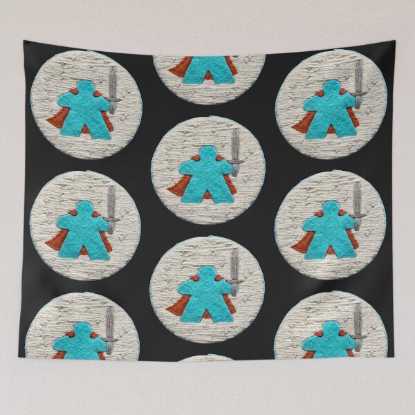 Item preview, Cute Felt Embroidery Meeple with Sword designed and sold by TackyTime.
