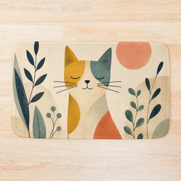 Item preview, Mid Century Modern Cat Botanical Art designed and sold by Pure Craft.