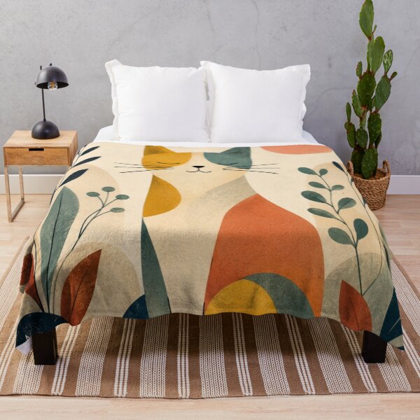 Item preview, Mid Century Modern Cat Botanical Art designed and sold by Pure Craft.