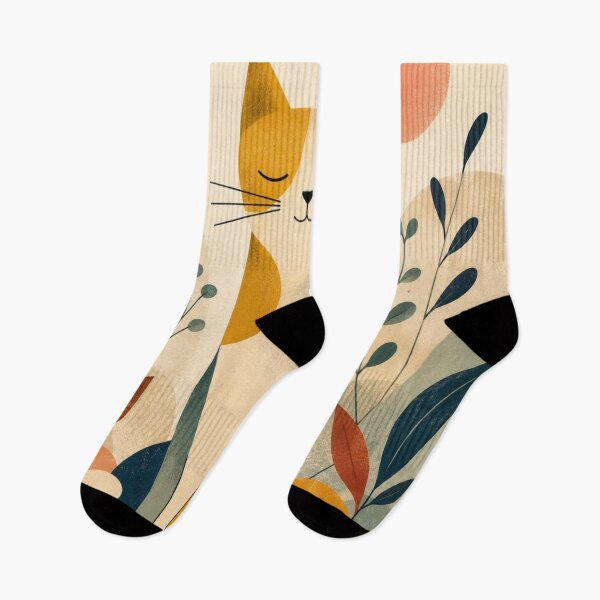Item preview, Mid Century Modern Cat Botanical Art designed and sold by Pure Craft.
