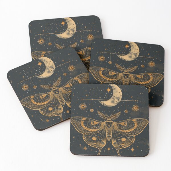 Item preview, Celestial Moth Moon Star Illustration designed and sold by Stardustcoveco.