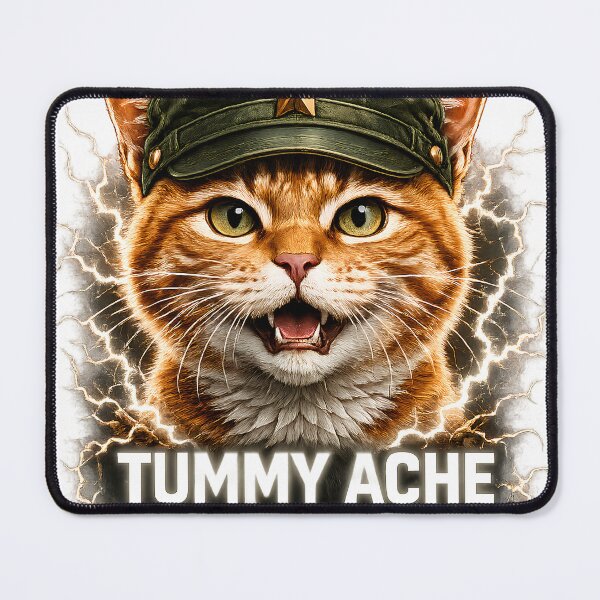 Item preview, Tummy Ache Survivor Cat Warrior designed and sold by Retro Rascals Co..