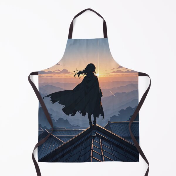 Item preview, Art - Contemplative Female Silhouette, Dreamlike Landscape Inspired by Anime designed and sold by AnimeShin.