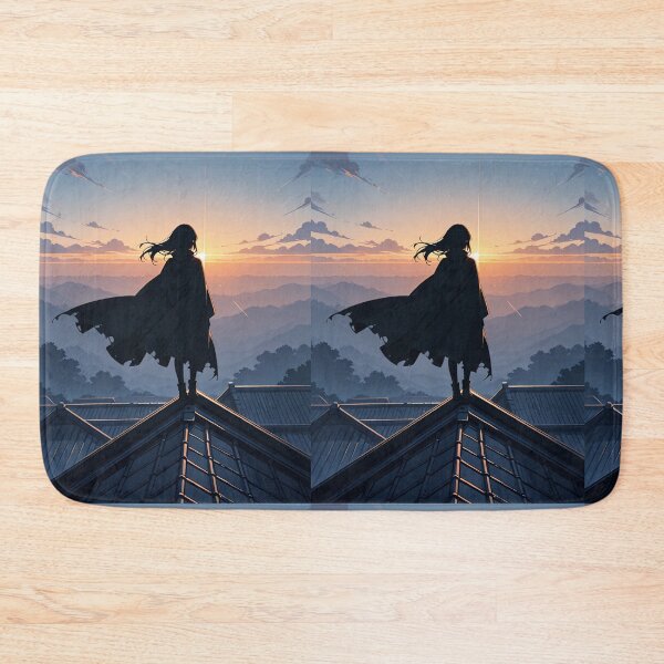 Item preview, Art - Contemplative Female Silhouette, Dreamlike Landscape Inspired by Anime designed and sold by AnimeShin.