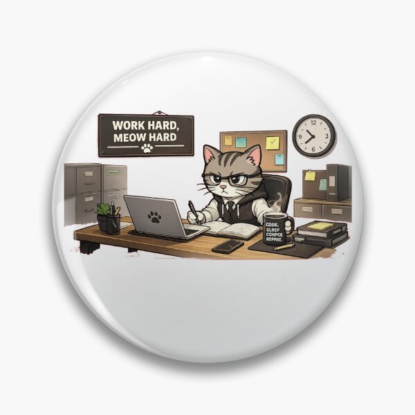 Artikelvorschau, WORK HARD MEOW HARD entworfen und verkauft von DailyQuestPrint.