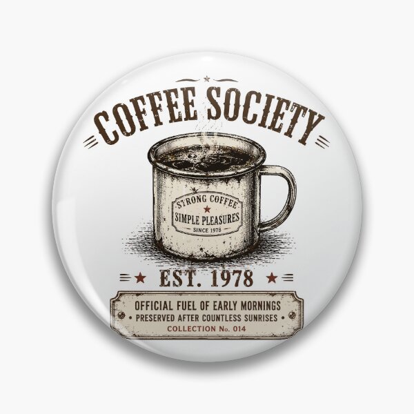 Item preview, Coffee Society | Enamel Camp Coffee Mug | Vintage Coffee Lover Gift designed and sold by Mikoff04-arts.