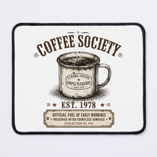 Item preview, Coffee Society | Enamel Camp Coffee Mug | Vintage Coffee Lover Gift designed and sold by Mikoff04-arts.