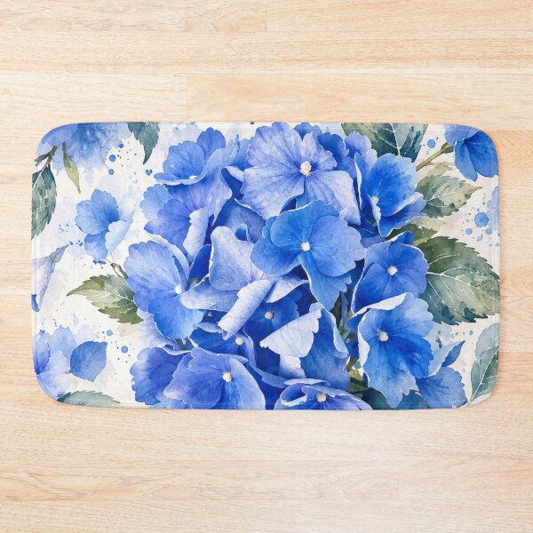 Item preview, Blue Hydrangea Watercolor Floral Pattern designed and sold by naturalsurvival.