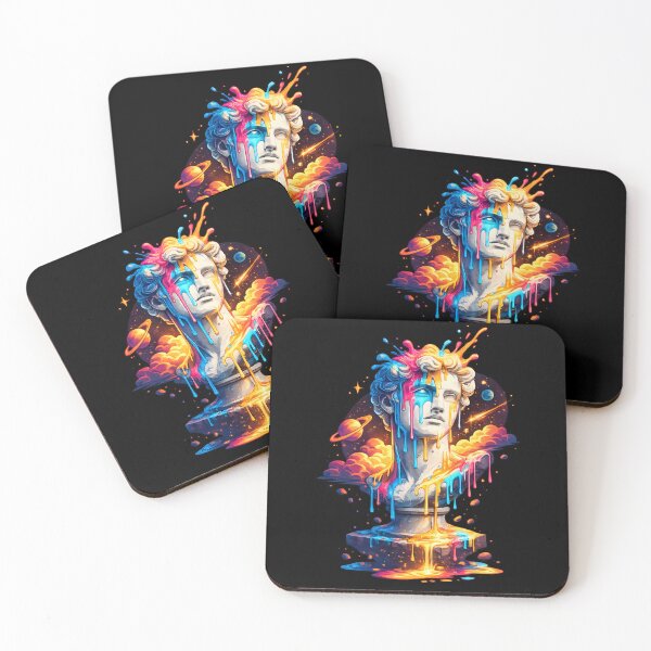 Item preview, Cosmic Neon Greek Statue – Surreal Vaporwave Art designed and sold by CreativeMindsetLab.