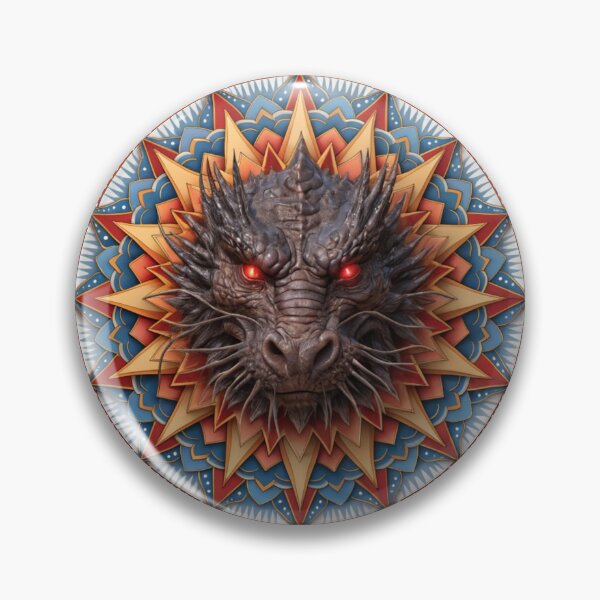 Artikelvorschau, Intricate Dragon Mandala – Detailed Black and Grey Floral Dragon Mandala Design entworfen und verkauft von Anime9122.
