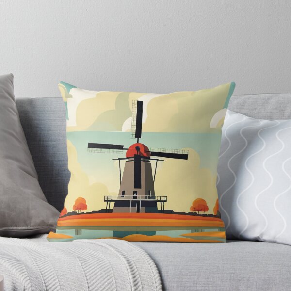 Item preview, Netherlands, Windmill Wetlands Wall Art designed and sold by MarkedArtPrints.