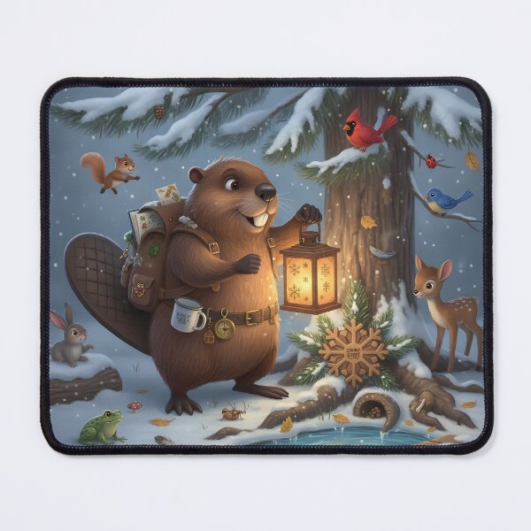 Item preview, Happy Beaver Adventures – First Snow at Story Pine designed and sold by Clothes With Smiling Animals Walt Gral.