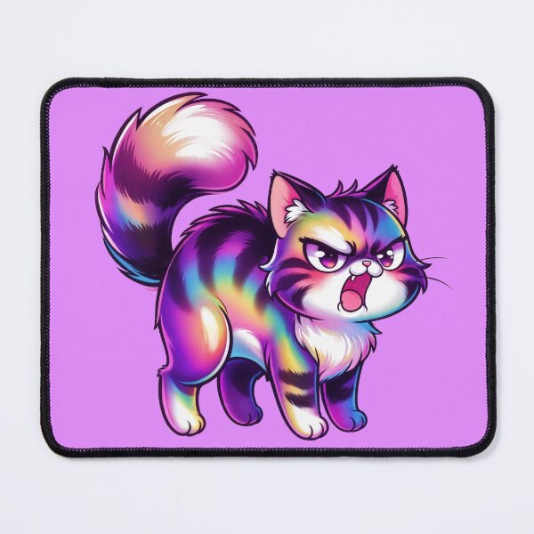 Item preview, Angry Iridescent Cat Sticker designed and sold by BeetleyBee.