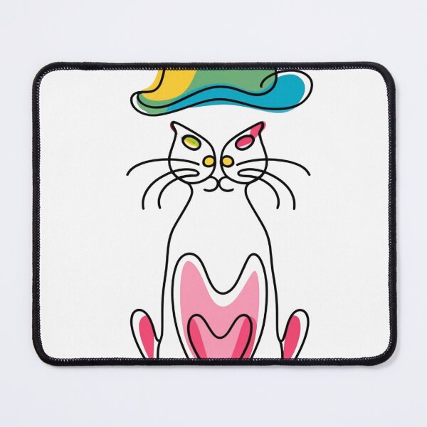 Item preview, Quirky Cat with Colorful Hat - Whimsical Heart Cat Art designed and sold by Outlet Raloel.