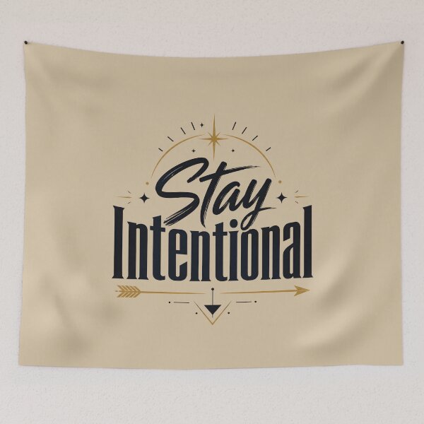 Item preview, Stay Intentional Celestial Quote With Gold Arrows designed and sold by VioVibe.