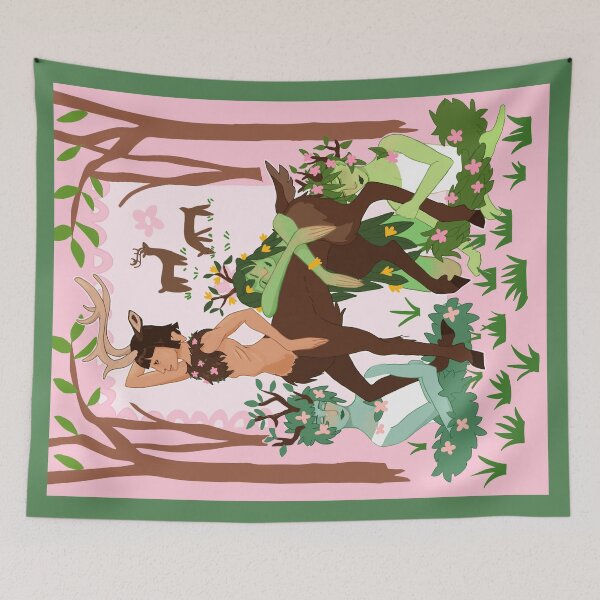 Item preview, faun tapestry designed and sold by karasgarden.