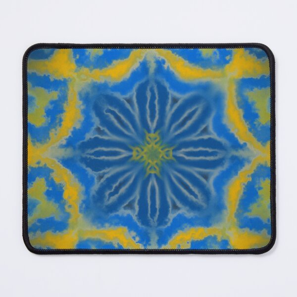 Item preview, Blue and Gold Geometric Floral Pattern designed and sold by EsmArtUniverse.