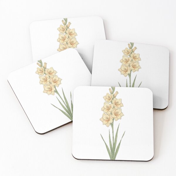 Item preview, August birth flower The Gladiolus Yellow Gladiolus Wall Art | Botanical Flower Print | Vintage Floral | Minimalist Home Decor designed and sold by Zaitmiprints.