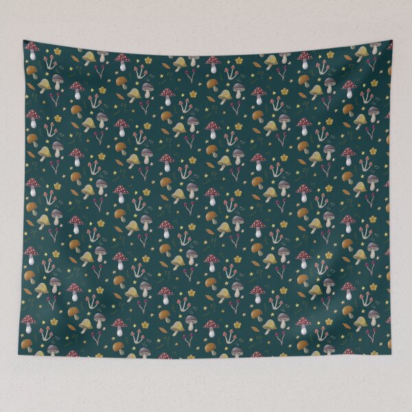 Item preview, Autumn Mushroom Cottagecore Print designed and sold by zcatstudio.