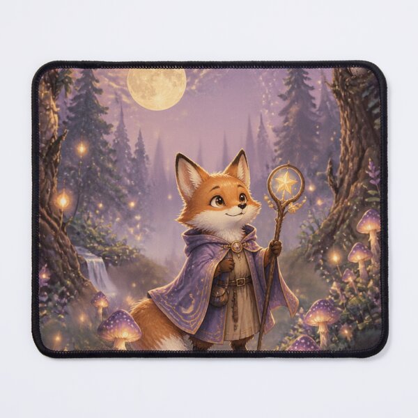 Item preview, Cute Fantasy Fox Wizard in Enchanted Moonlit Forest | Magical Woodland Animal Art designed and sold by DervoTeck2767.