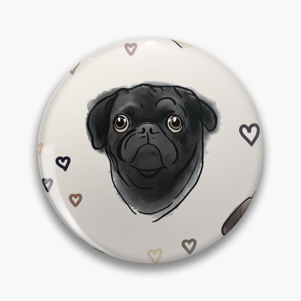 Item preview, Pug Love, pug portraits with hearts designed and sold by saint-shores.