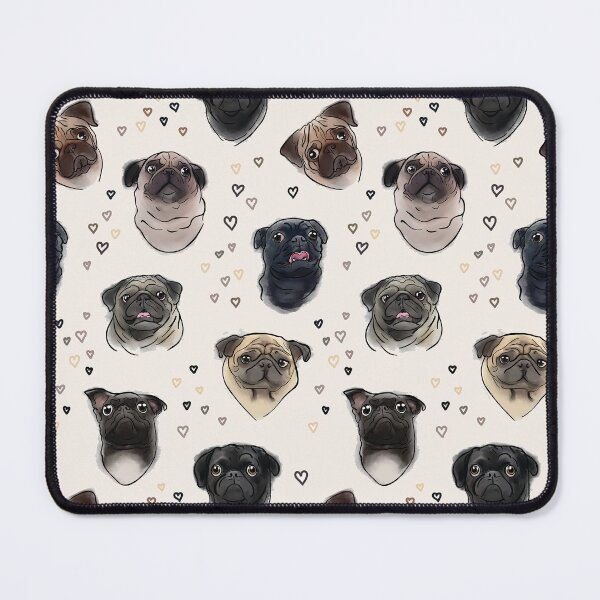 Item preview, Pug Love, pug portraits with hearts designed and sold by saint-shores.