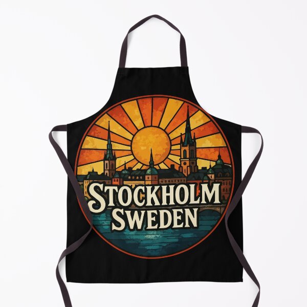 Item preview, Stockholm Sweden Stained Glass Europe Travel designed and sold by TomFrontierArt.