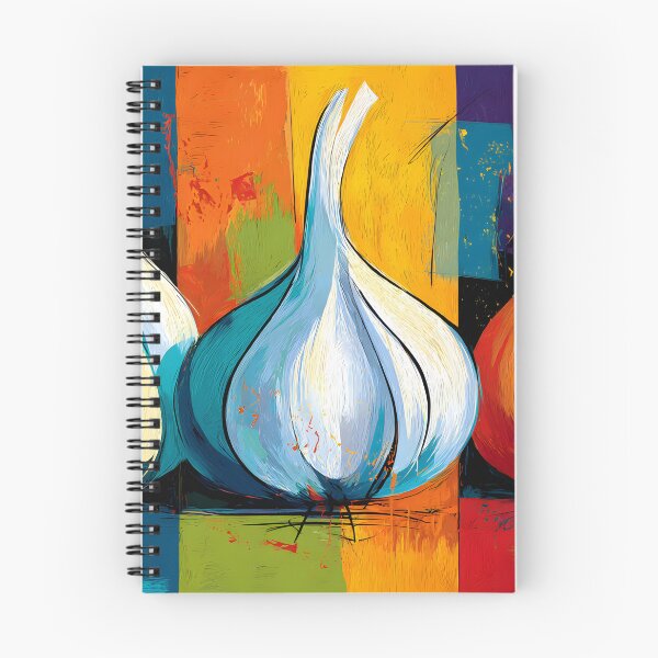 Item preview, Three Garlic Bulbs Reimagined Through Bold Abstract Colors and Expressive Modern Kitchen Wall Art designed and sold by OlfactoART Studio.